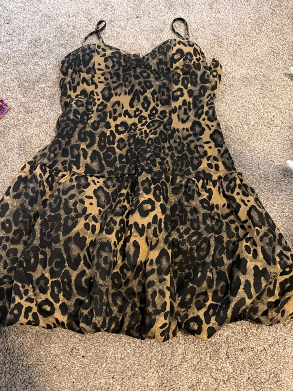 Fashion Nova Leopard Print Tan and Black Midi Dress